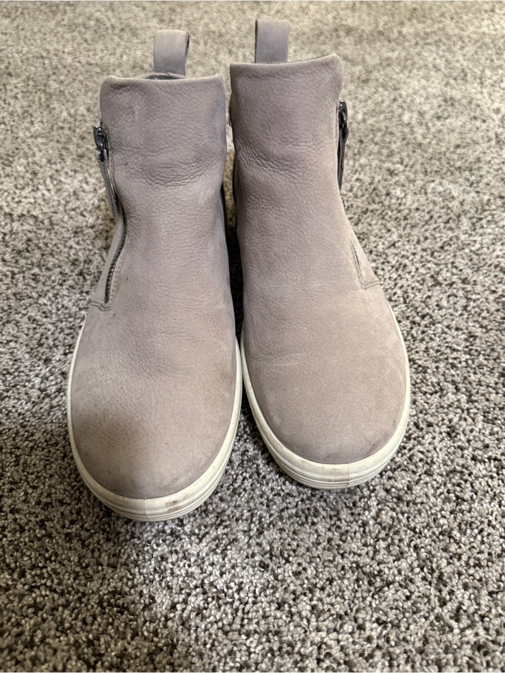 Ecco Taupe Zip-Up Ankle Boots